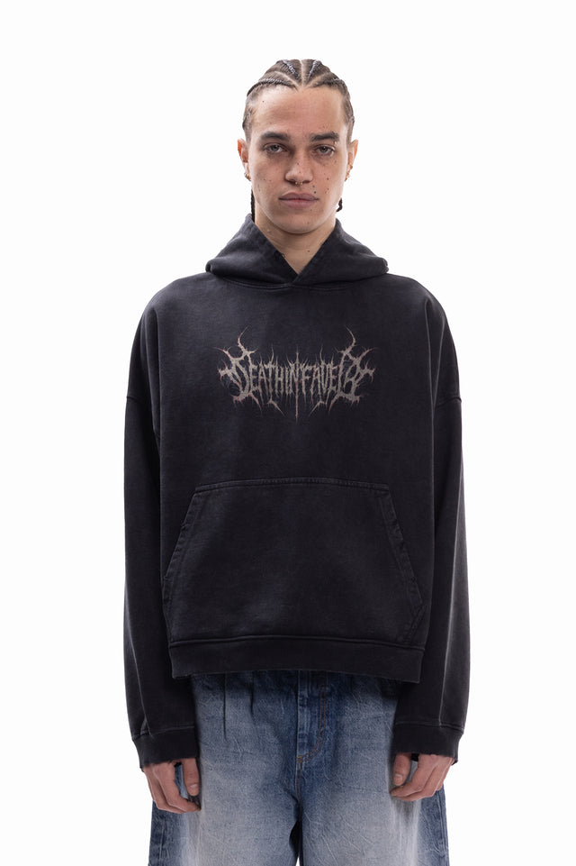 BLADE BLACK WASHED BOXY HOODIE