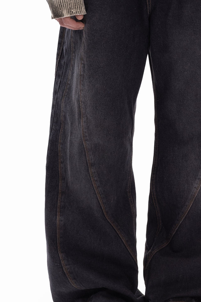 BALLOON CUTLINE DENIM VINTAGE GREY