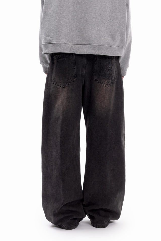 BALLOON DART DENIM BLACK WAXED