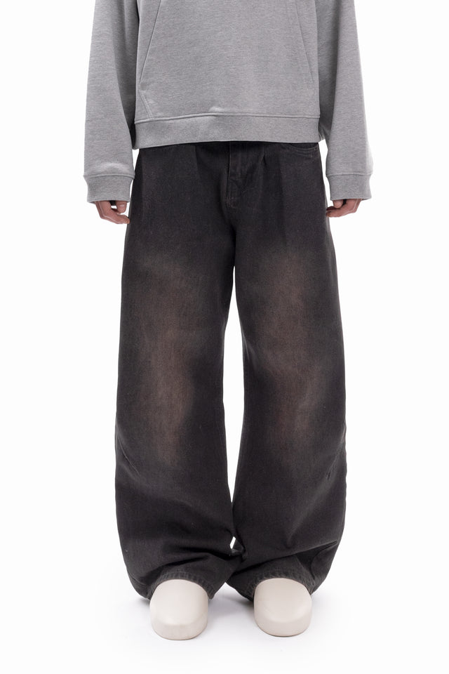 BALLOON DART DENIM BLACK WAXED