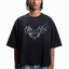 BASIC TRIBAL BOXY DISTRESSED BLACK SUN DRIED T-SHIRT