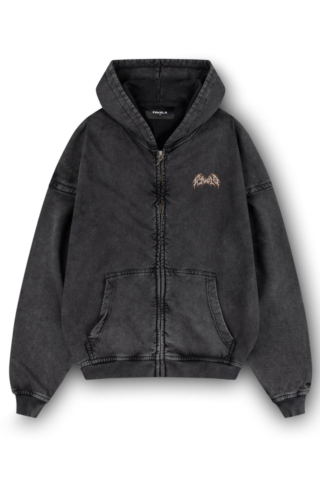 BETRAYAL BLACK WASHED FRONTZIP