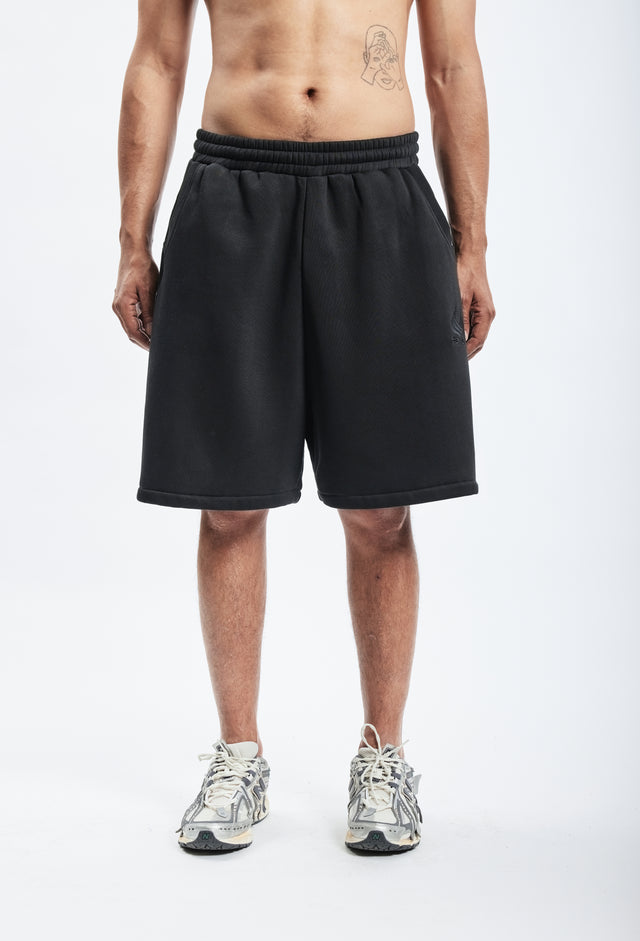 BLACK PLEATED SHORTS