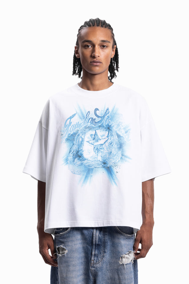 BLOCK WHITE DISTRESSED T-SHIRT