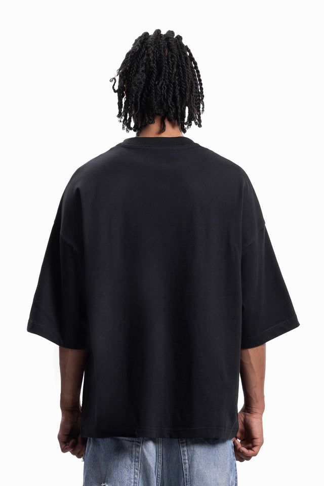 TRIBAL CAMO BOXY BLACK T-SHIRT