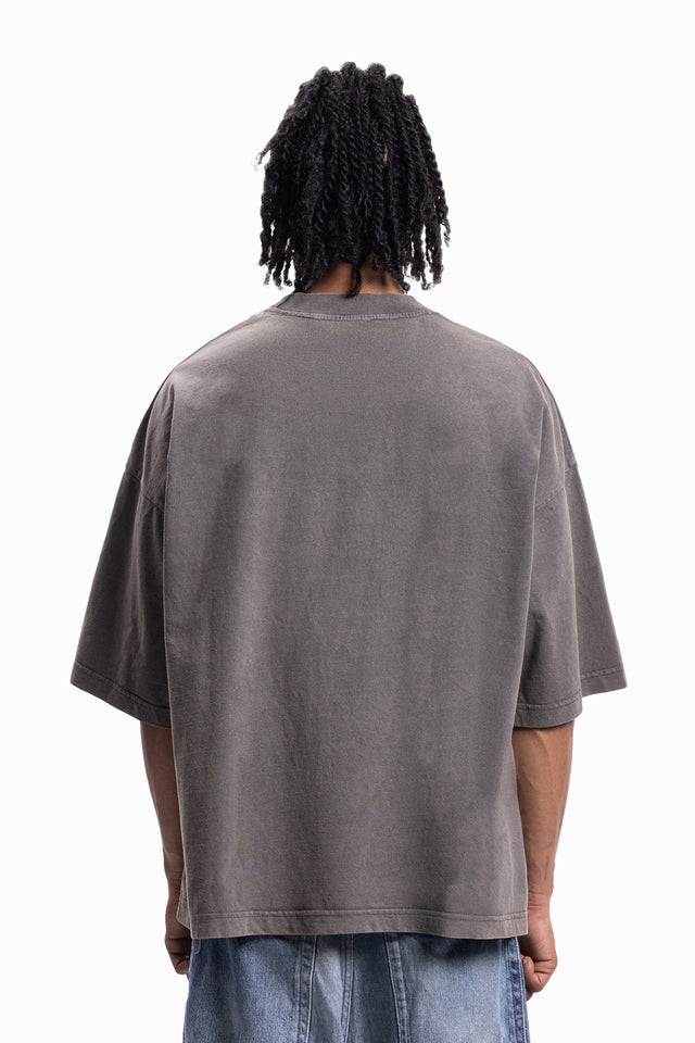 BOXY BROWN WASHED T-SHIRT [SHIPPING STARTS BEGINNING OF JULY 2025]