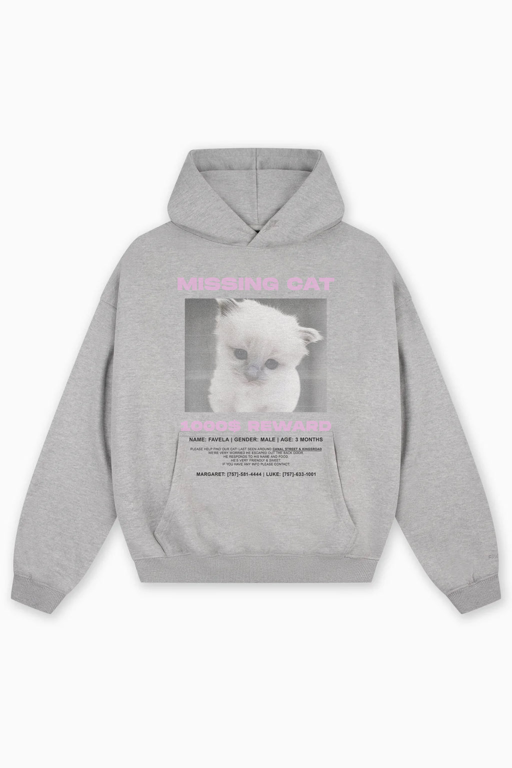 MISSING LIGHT GREY MELANGE HOODIE
