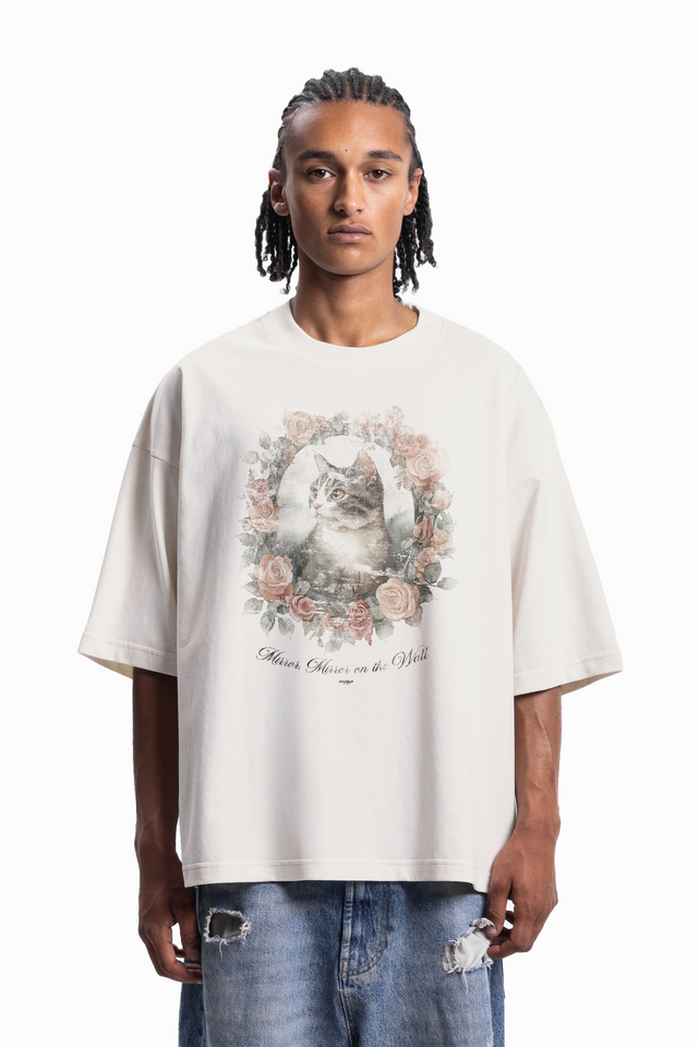 MIRROR MIRROR BOXY VANILLA T-SHIRT [SHIPPING STARTS BEGINNING OF JULY 2025]