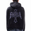 FAVELA CHROME TRIBAL CROSS BLACK WASHED BOXY HOODIE