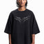 CHROME TRIBAL CROSS DISTRESSED BLACK BOXY T-SHIRT