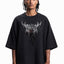 CROSS OF DEATH DISTRESSED BLACK BOXY T-SHIRT