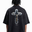 CRUCIFIED BLACK WASHED DISTRESSED T-SHIRT