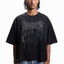 CULT BOXY DISTRESSED BLACK SUN DRIED T-SHIRT