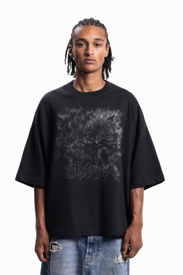 DEAD TREE BLACK DISTRESSED T-SHIRT