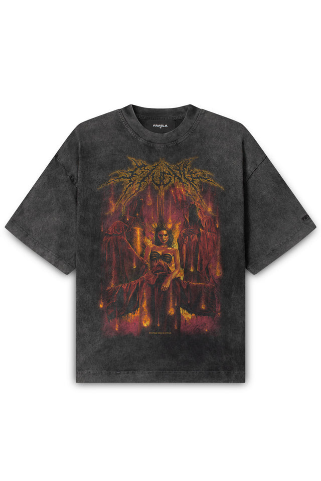 DEVILS DAUGHTER BLACK WASHED T-SHIRT