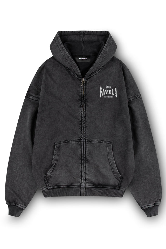 DISGUISE BLACK WASHED FRONTZIP