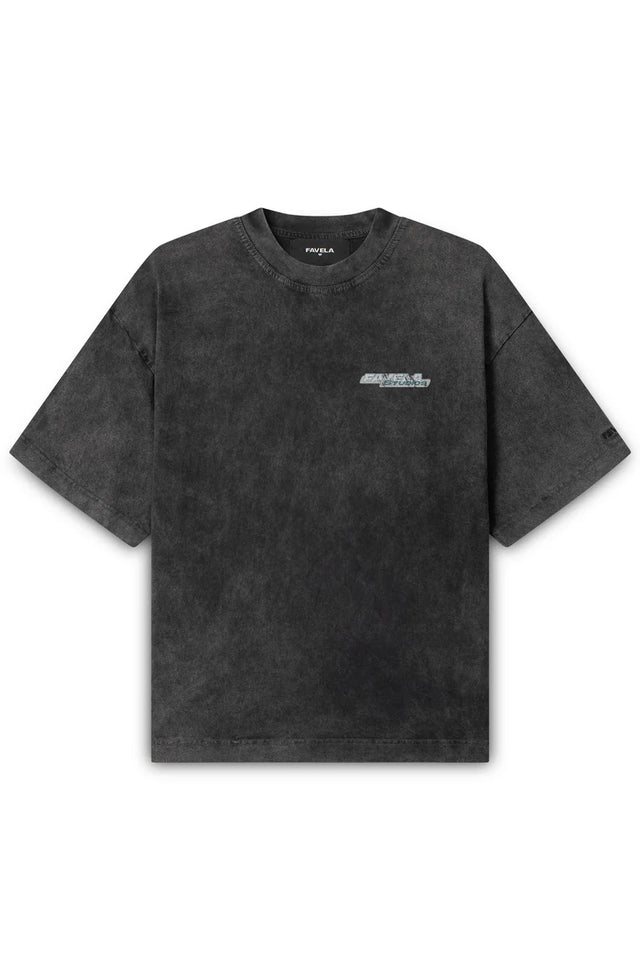 DISTRESSED BLACK WASHED T-SHIRT