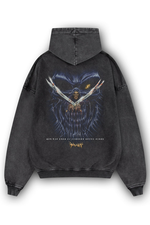 DOUBLE SWORD BLACK WASHED HOODIE