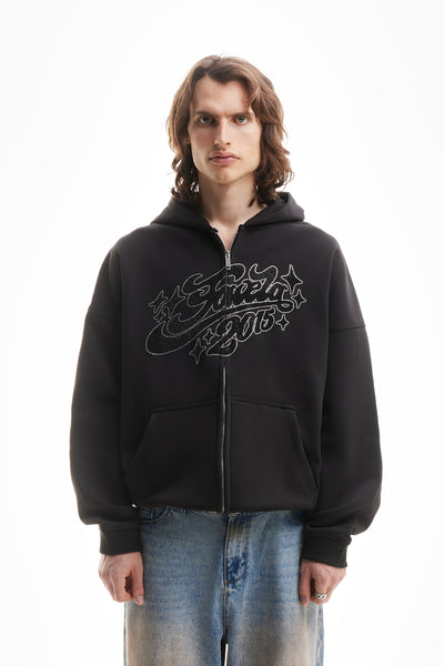 RHINESTONE 2015 BLACK FRONTZIP – FAVELA Clothing