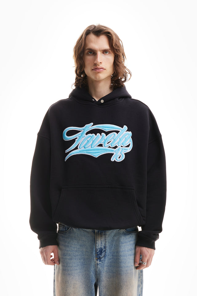 NEW 3D COLLEGE BABYBLUE/WHITE BLACK SNAP BUTTON HOODIE