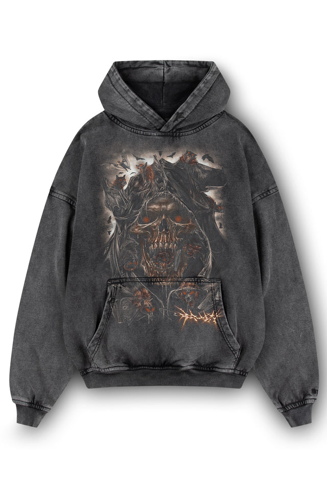 EMPEROR BLACK WASHED HOODIE