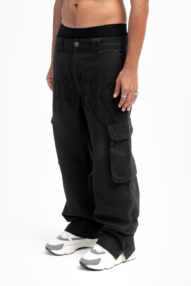 THREE POCKET BLACK CARGO PANTS – FAVELA Clothing