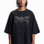 FAVELA GRUNGE CHROME TRIBAL DISTRESSED BLACK BOXY T-SHIRT