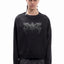 FAVELA GRUNGE CHROME TRIBAL BLACK BOXY CREWNECK