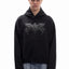 FAVELA GRUNGE CHROME TRIBAL BLACK BOXY HOODIE