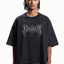 FAVELA GRUNGE TRIBAL DISTRESSED BLACK WASHED T-SHIRT