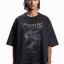 FEARLESS BOXY DISTRESSED BLACK WASHED T-SHIRT