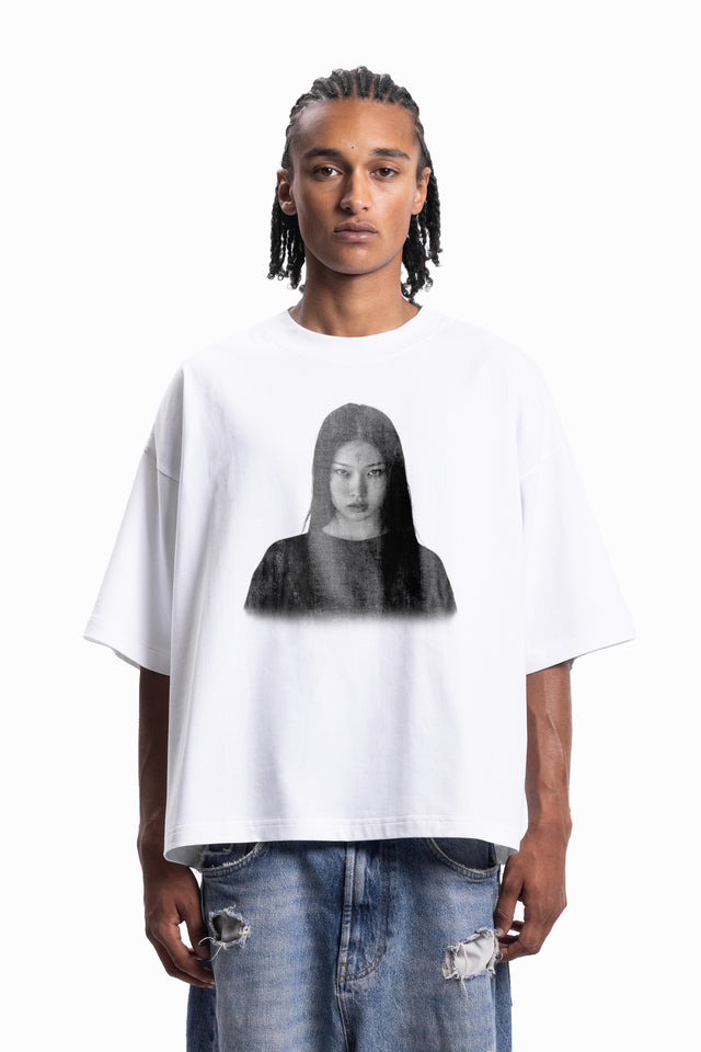 F FACE DISTRESSED T-SHIRT