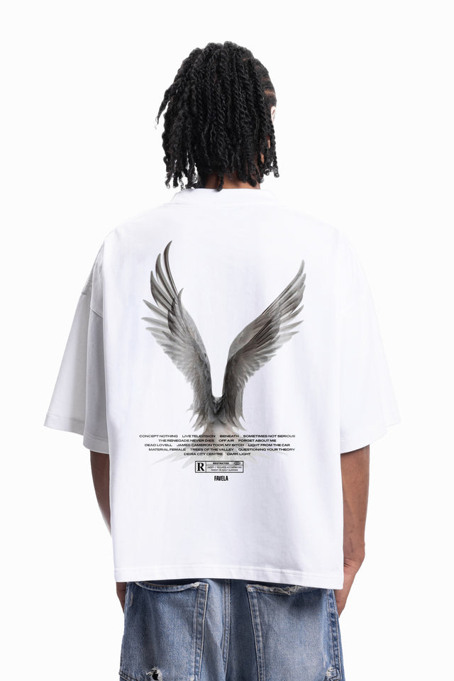 FREEDOM WHITE DISTRESSED T-SHIRT