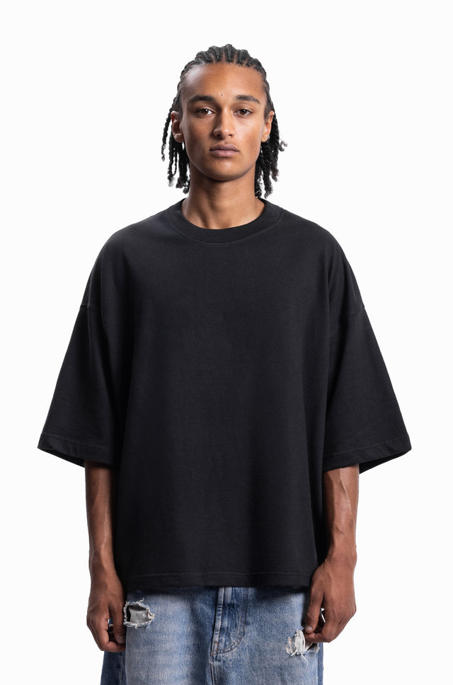 METAL CHROME BLACK DISTRESSED T-SHIRT