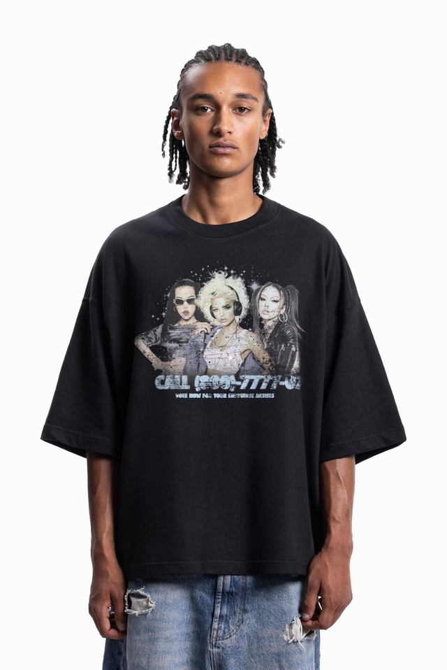 GIRL BAND BOXY BLACK T-SHIRT