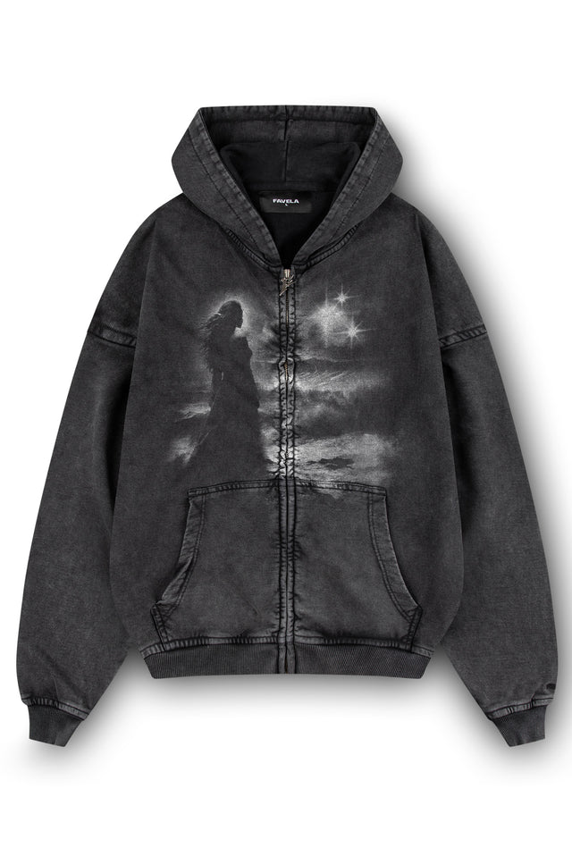 HOPE BLACK WASHED FRONTZIP