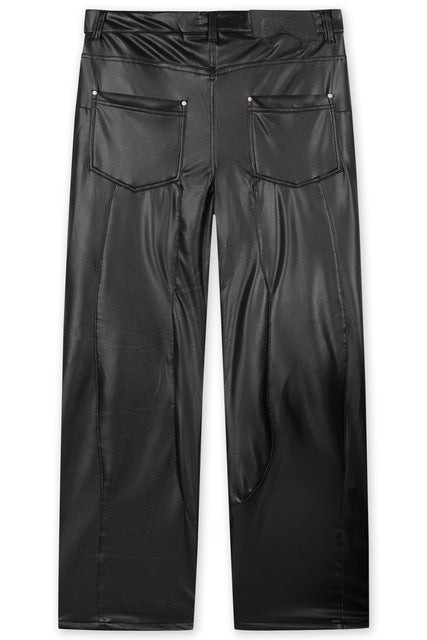 VEGAN LEATHER CUTLINE PANT[PRE-ORDER]