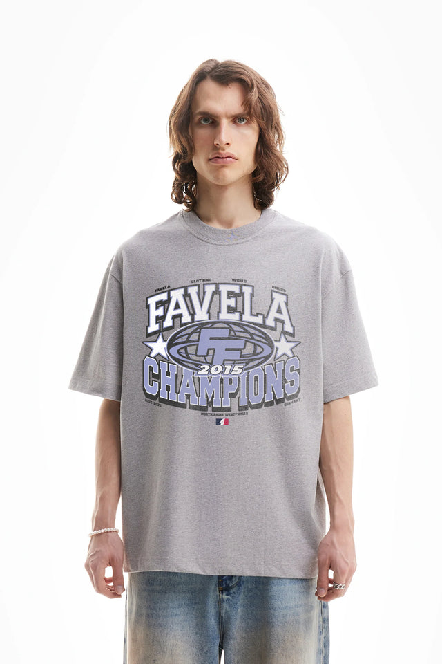 CHAMPIONS LOGO LIGHT GREY MELANGE T-SHIRT