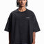 LOGO BLACK WASHED DISTRESSED T-SHIRT