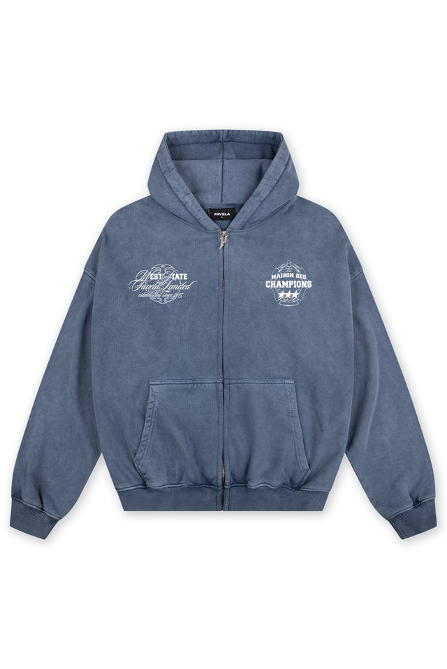 MAISON DES CHAMPIONS BLUE SAND WASHED FRONTZIP [PRE ORDER]