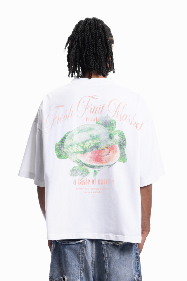 MELON BOXY WHITE T-SHIRT [SHIPPING STARTS BEGINNING OF JULY 2025]