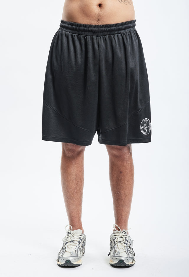 BLACK PLEATED SHORTS