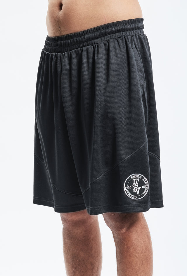 BLACK PLEATED SHORTS