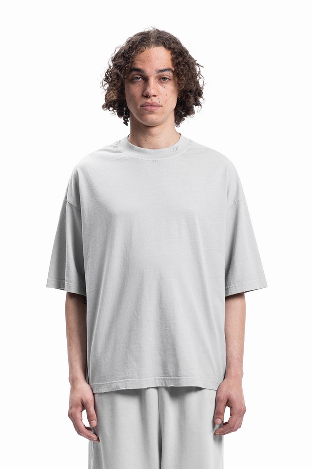 BOXY DISTRESSED MINERAL WASHED T-SHIRT [SHIPPING STARTS BEGINNING OF AUGUST 2025]