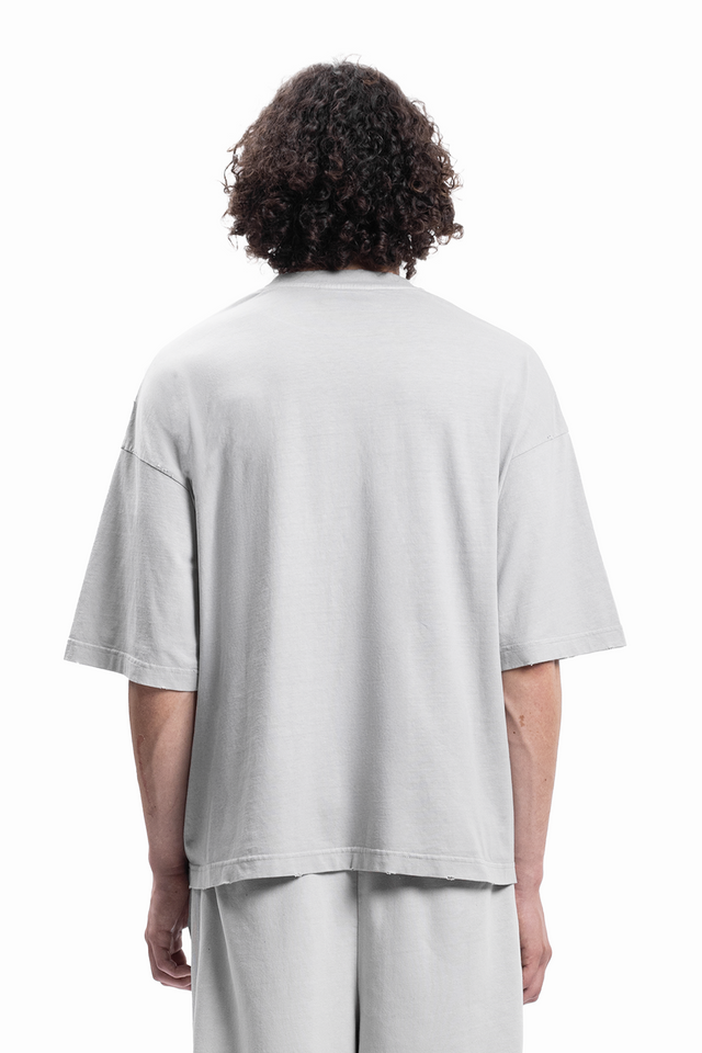 BOXY DISTRESSED MINERAL WASHED T-SHIRT [SHIPPING STARTS BEGINNING OF AUGUST 2025]