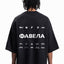 MULTILOGO CYRILLIC BLACK DISTRESSED T-SHIRT