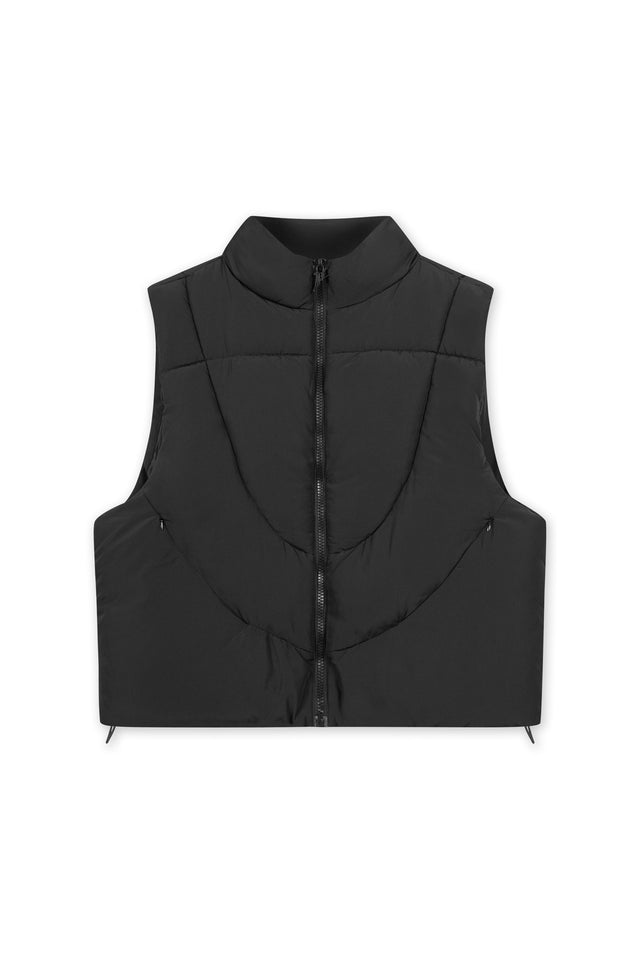 ABSTRACT BLACK PUFFER VEST [PRE ORDER]