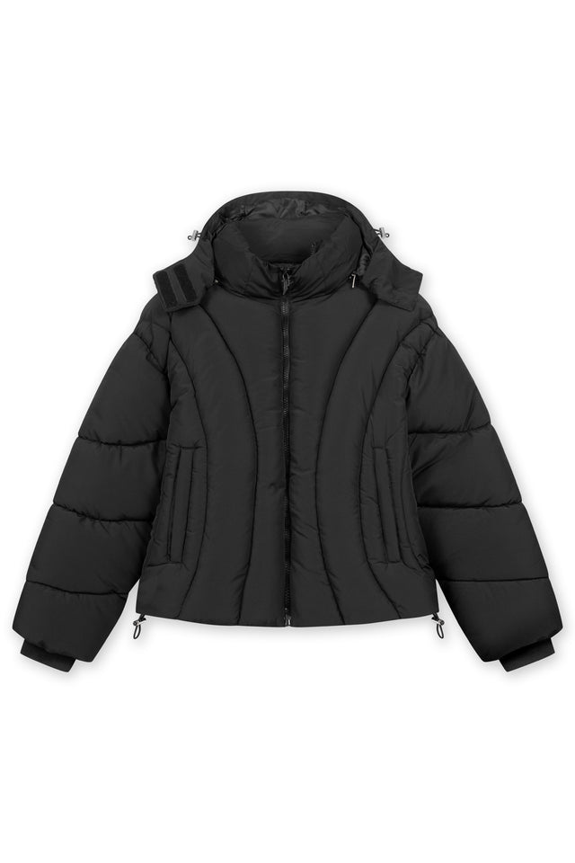 ABSTRACT BLACK PUFFER JACKET [PRE ORDER]