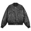 VEGAN LEATHER CUTLINE BOMBER JACKET BLACK [PRE ORDER]