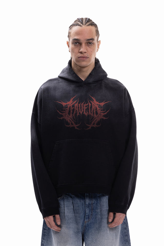 NIGHTRIDER BLACK SUN DRIED BOXY HOODIE